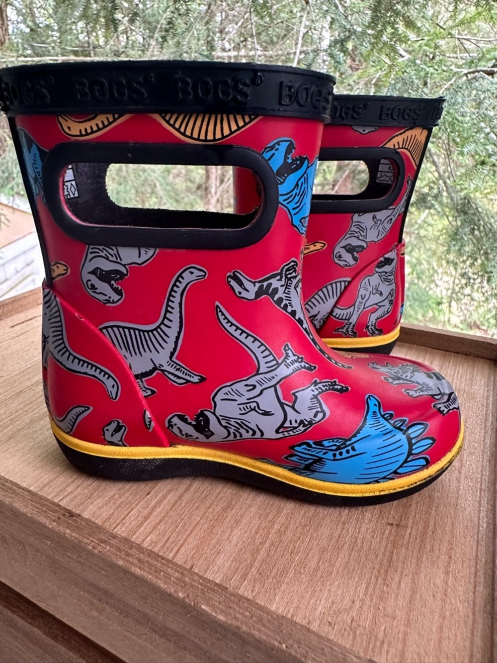 BOGS Skipper II Super Dino Waterproof Rain Boots : Infant Size 4 - Picture 4 of 6